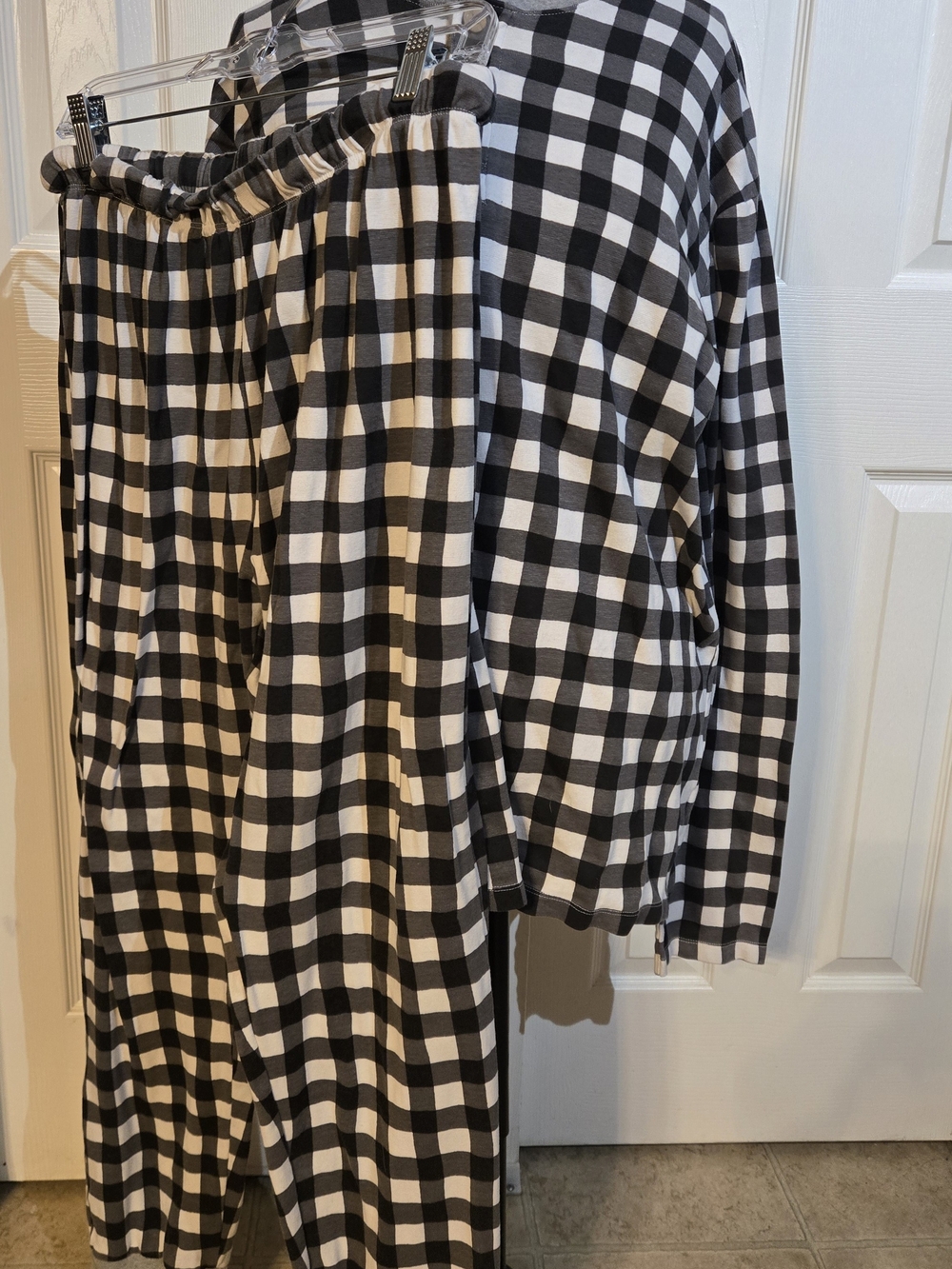 Honest Baby Clothing Black and White Gingham Pajama Set